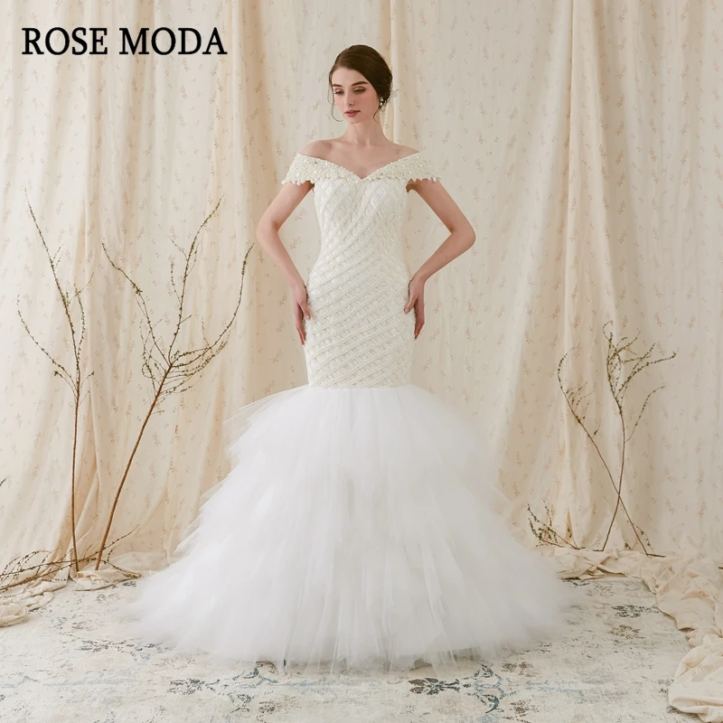 Rose Moda Luxury Fully Pearl Beaded Mermaid Wedding Dress Lace Up Back Real Photos
Rose Moda Luxury Fully Pearl Beaded Mermaid Wedding Dress Lace Up Back Real Photos