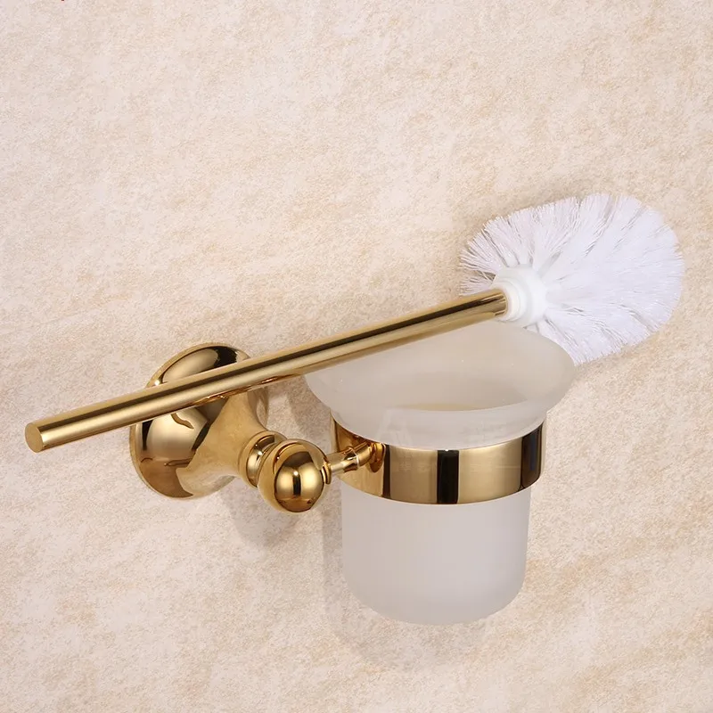 Gold plated all brass Toilet brush holder with glass cup High-quality Bathroom hardware accessories
Gold plated all brass Toilet brush holder with glass cup High-quality Bathroom hardware accessories