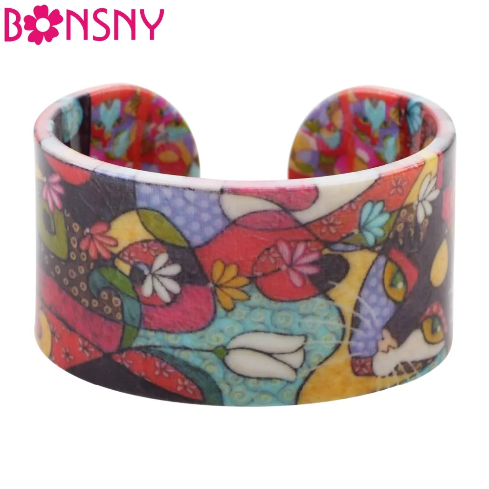 Bonsny Acrylic Wide Colorful Cat Kitten Pattern Bracelets Bangles Novelty Animal Jewelry For Women Girls Gift Charms Accessories
Bonsny Acrylic Wide Colorful Cat Kitten Pattern Bracelets Bangles Novelty Animal Jewelry For Women Girls Gift Charms Accessories