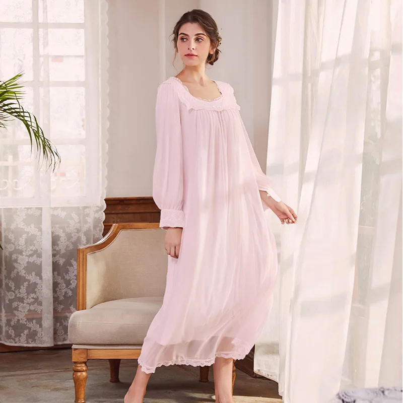YSMILE Y Spring New Women Comfortable Lace Mesh Nightgown Sweet Cute Princess Style Sleepdress High Quality Solid Sexy Homewear
YSMILE Y Spring New Women Comfortable Lace Mesh Nightgown Sweet Cute Princess Style Sleepdress High Quality Solid Sexy Homewear