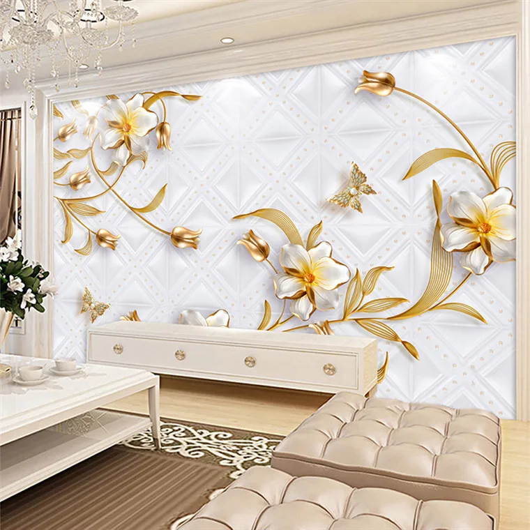 Custom 3D Wall Murals Wallpaper Luxury European Style 3D Stereo Relief Flower Gold Jewelry Wallpaper Wall Coverings Living Room
Custom 3D Wall Murals Wallpaper Luxury European Style 3D Stereo Relief Flower Gold Jewelry Wallpaper Wall Coverings Living Room