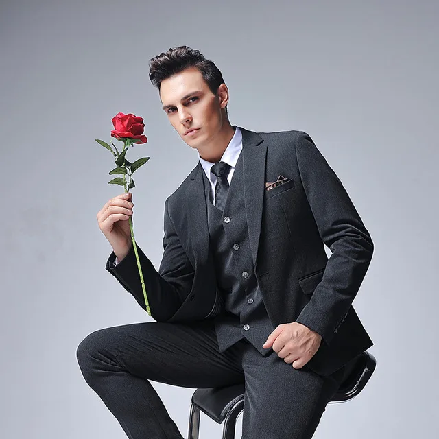 High Quality Mens Slim Fit Formal Business Suits Single Button Custom Made Men Costume Wedding Tuxedo 3 Pieces Jacket Vest Pant
High Quality Mens Slim Fit Formal Business Suits Single Button Custom Made Men Costume Wedding Tuxedo 3 Pieces Jacket Vest Pant