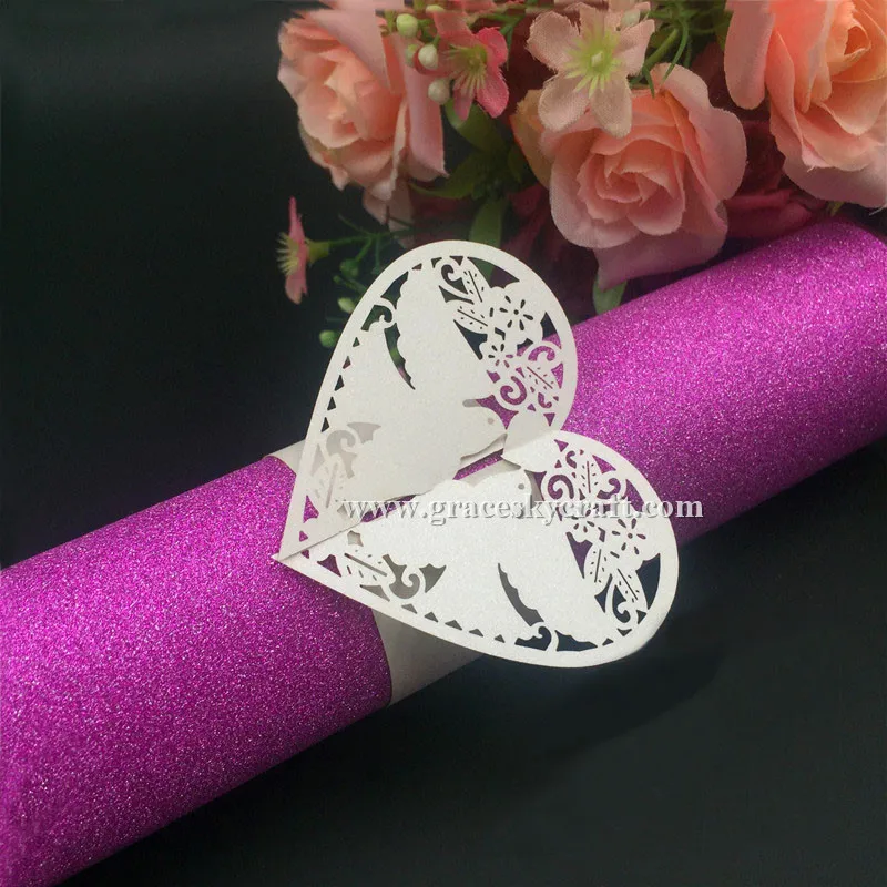 50pcs Free Shipping Towel Buckle Laser Cut Paper Napkin Rings supplies Love heart birds design Wedding Party Table Decoration
50pcs Free Shipping Towel Buckle Laser Cut Paper Napkin Rings supplies Love heart birds design Wedding Party Table Decoration