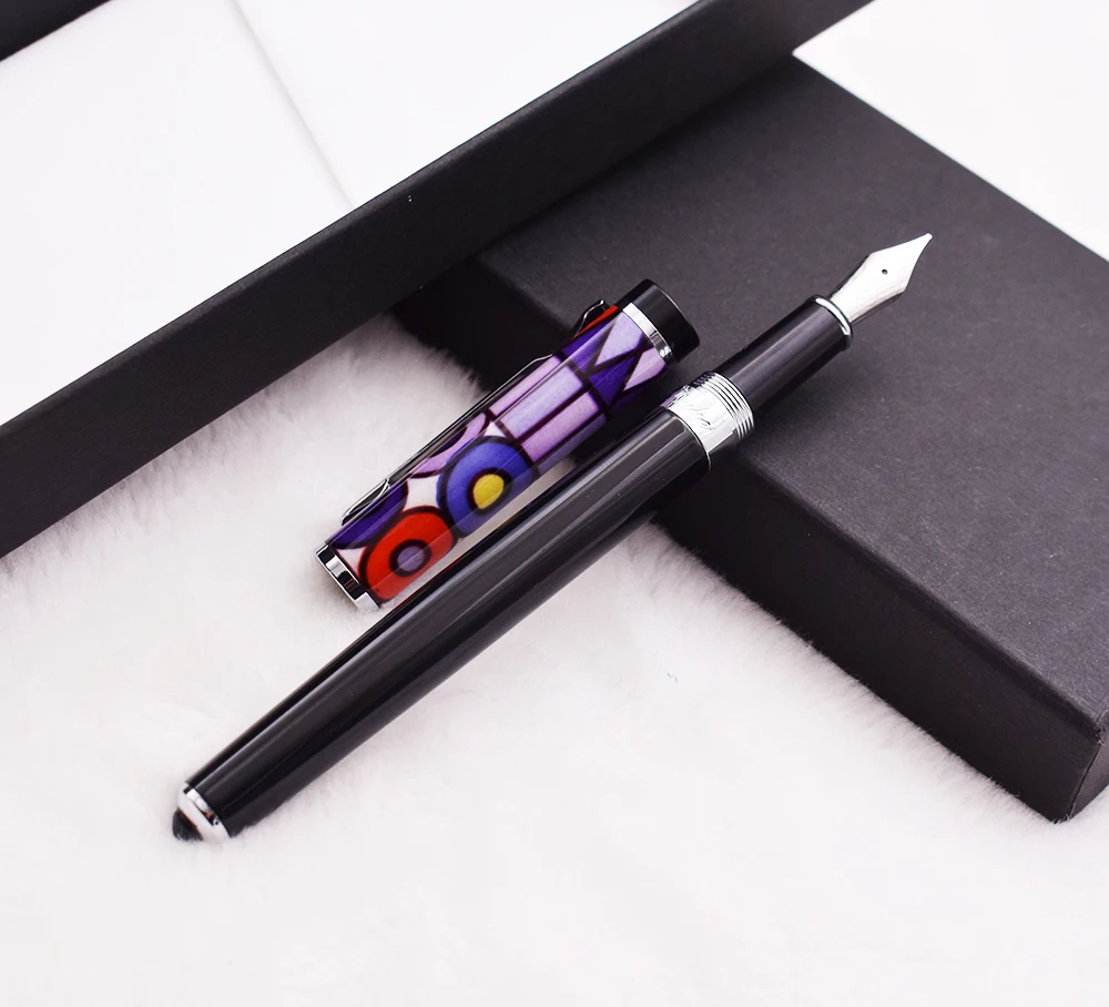 New Duke Colorful Painting Fountain Pen Beautiful Unique Pen Cap Quality Medium Nib Gift Pen with Box Business Office Supplies
New Duke Colorful Painting Fountain Pen Beautiful Unique Pen Cap Quality Medium Nib Gift Pen with Box Business Office Supplies
