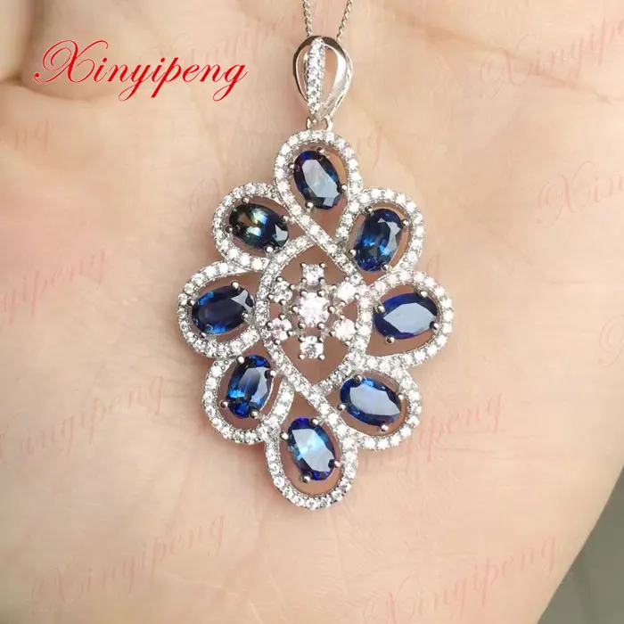 925 sterling silver with 100% natural Female sapphire pendant necklace Fashion Fine jewelry Personality and generous
925 sterling silver with 100% natural Female sapphire pendant necklace Fashion Fine jewelry Personality and generous