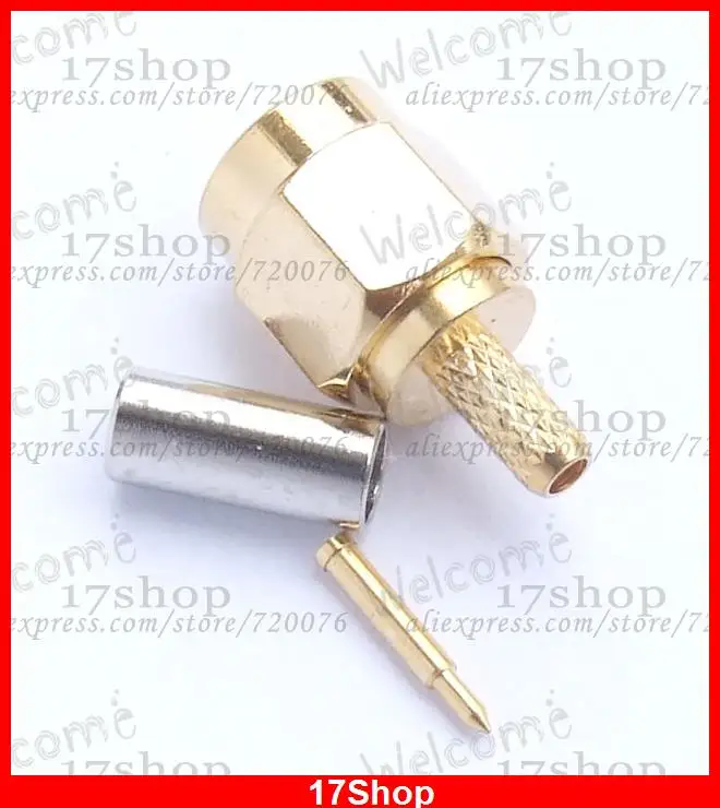 100 комплектов SMA Мужской обжимной коаксиальный разъем для RG174 RG179 RG316 RG188 кабелей
100 комплектов SMA Мужской обжимной коаксиальный разъем для RG174 RG179 RG316 RG188 кабелей