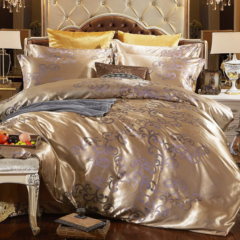 45 home bedding set Jacquard duvet cover set dark golden 4pcs/set bed linen luxurious bedclothes
45 home bedding set Jacquard duvet cover set dark golden 4pcs/set bed linen luxurious bedclothes