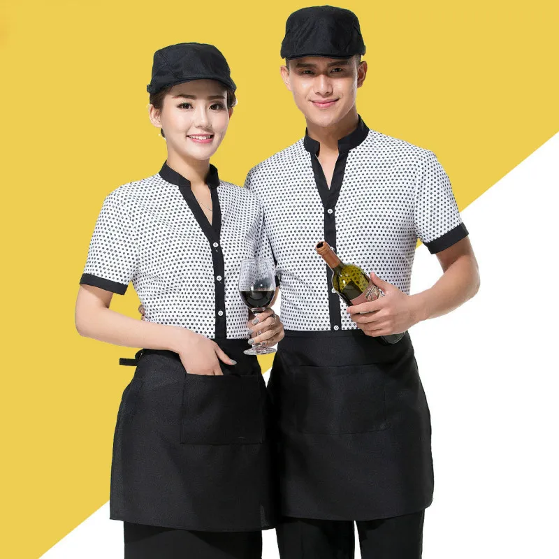 Women's Short Sleeves Waitress Uniforme Restaurant Coffee Hot Pot Susu Shop Overalls Catering Men's Waiter Work Clothes H2295
Women's Short Sleeves Waitress Uniforme Restaurant Coffee Hot Pot Susu Shop Overalls Catering Men's Waiter Work Clothes H2295