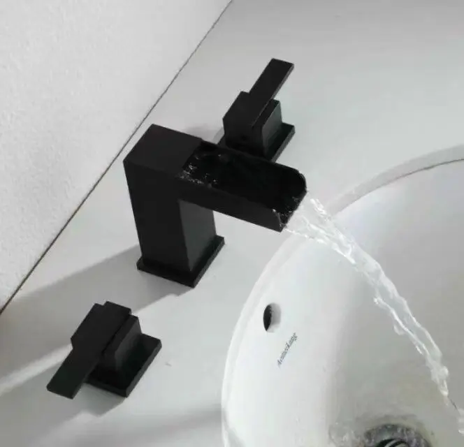 matte black Faucet Mixer Three Hole Basin Hot And Cold Water Wash Tap brass Basin faucet Bathroom Taps BF558
matte black Faucet Mixer Three Hole Basin Hot And Cold Water Wash Tap brass Basin faucet Bathroom Taps BF558