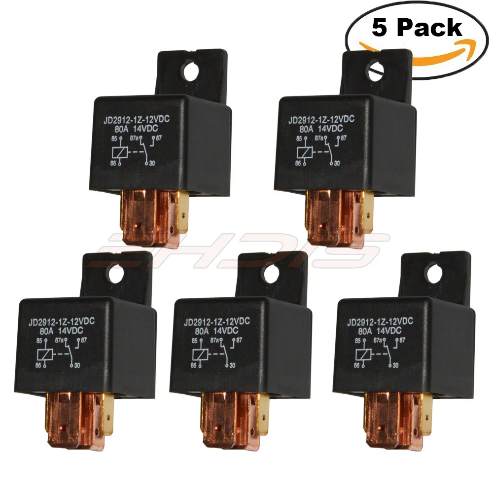 EHDIS 5pcs/set 5-Pin Car Relay 12V 24V Switch JD2912-1Z-12VDC 80A 14VDC SPDT Truck Boat Van Vehicle Automotive Electric Relay
EHDIS 5pcs/set 5-Pin Car Relay 12V 24V Switch JD2912-1Z-12VDC 80A 14VDC SPDT Truck Boat Van Vehicle Automotive Electric Relay