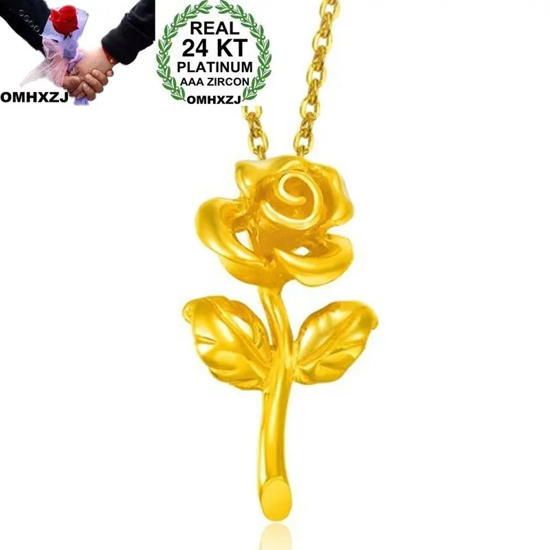 OMHXZJ Wholesale European Fashion Woman Man Party Wedding Gift Rose 24KT Yellow Gold Necklace Pendant Charm CA276
OMHXZJ Wholesale European Fashion Woman Man Party Wedding Gift Rose 24KT Yellow Gold Necklace Pendant Charm CA276