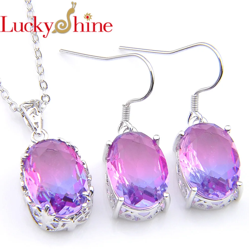 Luckyshine Fashion Mystic Purple Crystal Oval Silver Plated Earring and Pendant Holiday Gift Jewelry Sets
Luckyshine Fashion Mystic Purple Crystal Oval Silver Plated Earring and Pendant Holiday Gift Jewelry Sets