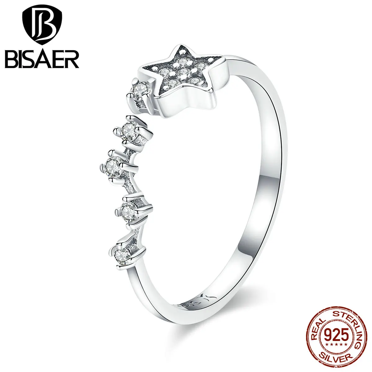 BISAER Anel 925 Sterling Silver Finger Ring Star Constellation Clear CZ Rings For Women Sterling Silver Wedding Jewelry ECR440
BISAER Anel 925 Sterling Silver Finger Ring Star Constellation Clear CZ Rings For Women Sterling Silver Wedding Jewelry ECR440