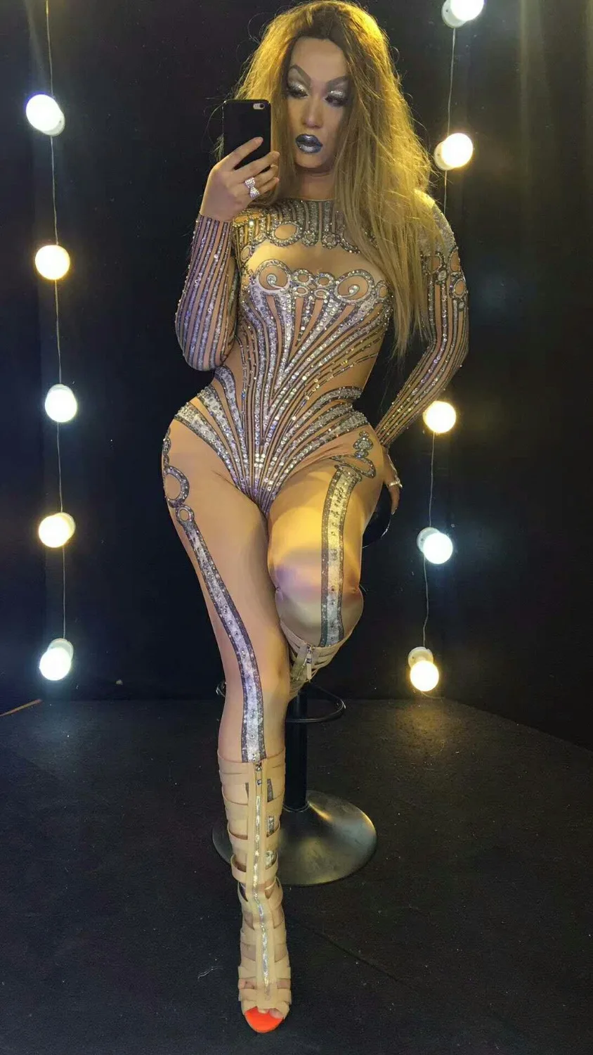 Full Rhinestones Jumpsuit Female Sexy Costumes Shining Crystals Stretch Leotard Bodysuit Catsuit DS Show Slim Party Performance
Full Rhinestones Jumpsuit Female Sexy Costumes Shining Crystals Stretch Leotard Bodysuit Catsuit DS Show Slim Party Performance