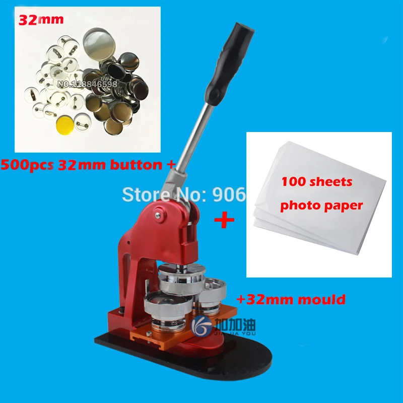 New Pro 1 .1/4" 32mm Rotary Badge Button Maker Machine&Mould +100 sheets Photo Paper+500 Sets Pinback Button Supplies
New Pro 1 .1/4" 32mm Rotary Badge Button Maker Machine&Mould +100 sheets Photo Paper+500 Sets Pinback Button Supplies