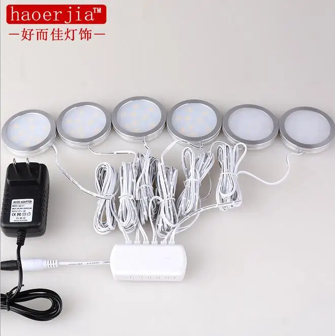 5050 Under Cabinet LED Puck Lights 6pcs Puck lights Kit 12V Adapter for Kitchen Counter Closet Lighting
5050 Under Cabinet LED Puck Lights 6pcs Puck lights Kit 12V Adapter for Kitchen Counter Closet Lighting