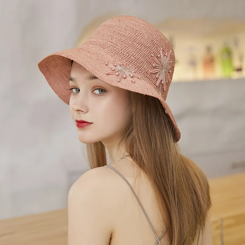 Sun Hat Girl Summer Raffia Simple Sunscreen Cap Ladies Shopping Outdoor Crochet Sun Protection Caps Artificial Pearl Hats H6570
Sun Hat Girl Summer Raffia Simple Sunscreen Cap Ladies Shopping Outdoor Crochet Sun Protection Caps Artificial Pearl Hats H6570