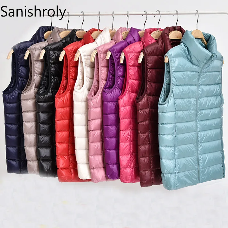2022 Autumn Winter Women Ultra Light White Duck Down Vest Stand Collar Down Coat Parka Ladies Sleeveless Puffer Waistcoat 3XL
2022 Autumn Winter Women Ultra Light White Duck Down Vest Stand Collar Down Coat Parka Ladies Sleeveless Puffer Waistcoat 3XL