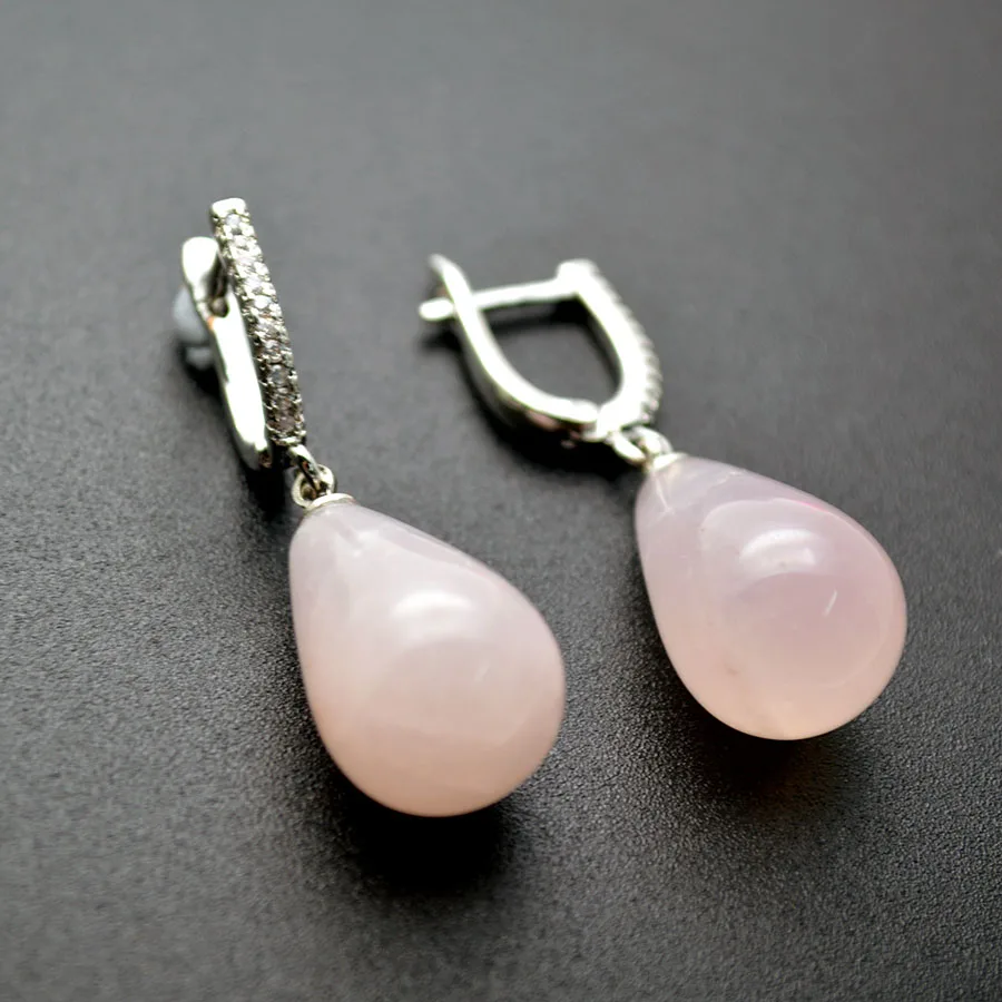 Серьги-подвески женские из розового кварца, с серебряными крючками, 10 шт.
Серьги-подвески женские из розового кварца, с серебряными крючками, 10 шт.
