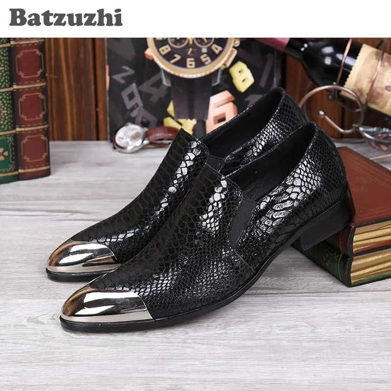 Batzuzhi New Men Shoes Black Leather Dress Shoes Men Front Metal Cap Oxford Shoes for Men Zapatillas Hombre, Big Size 38-46
Batzuzhi New Men Shoes Black Leather Dress Shoes Men Front Metal Cap Oxford Shoes for Men Zapatillas Hombre, Big Size 38-46