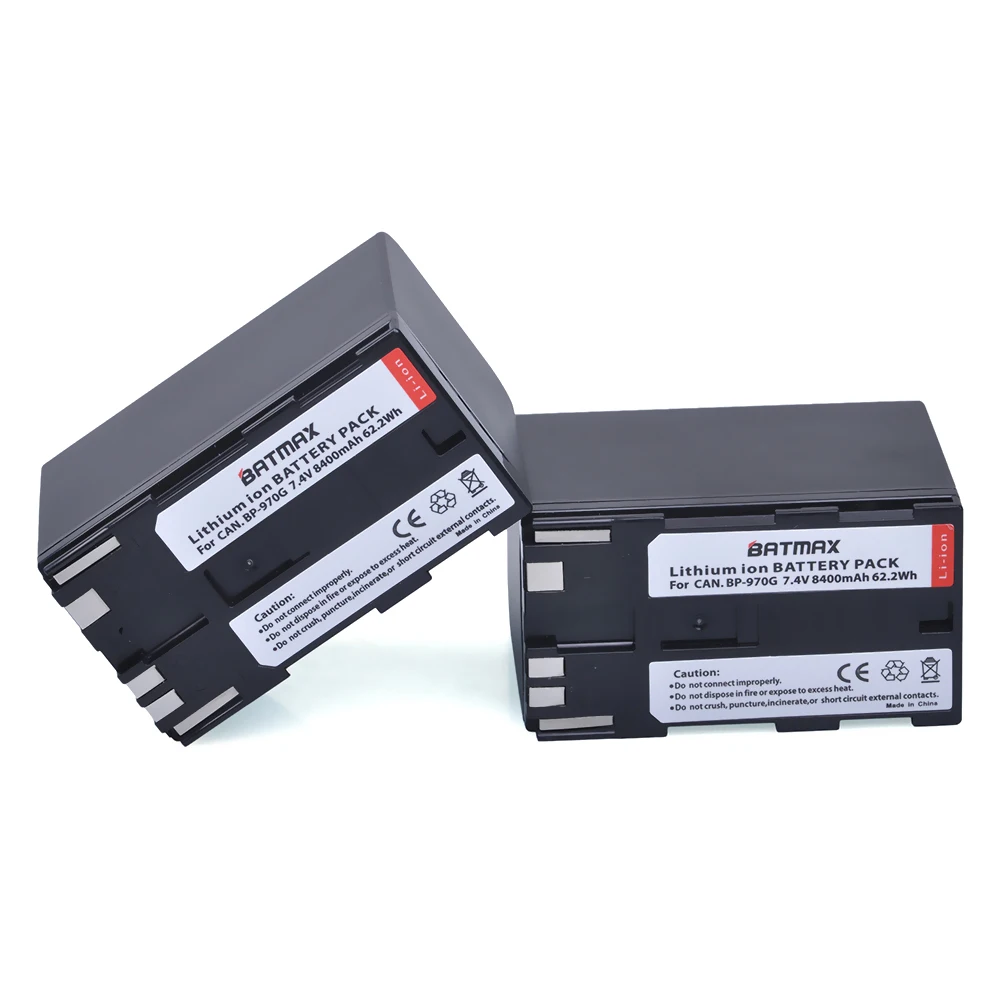 2Pcs 8400mAh BP-970G BP970G BP 970G, BP-975 Batteries for Canon EOS C100, EOS C100 Mark II, EOS C300, EOS C300 PL, GL2, XF100
2Pcs 8400mAh BP-970G BP970G BP 970G, BP-975 Batteries for Canon EOS C100, EOS C100 Mark II, EOS C300, EOS C300 PL, GL2, XF100