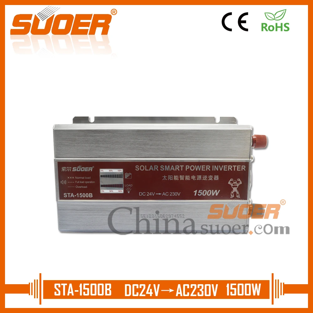 Suoer【 Modified Sine Wave Inverter 】 Best price power inverter 24v 220v 1500 inverter dc dc inverter(STA-1500B)
Suoer【 Modified Sine Wave Inverter 】 Best price power inverter 24v 220v 1500 inverter dc dc inverter(STA-1500B)