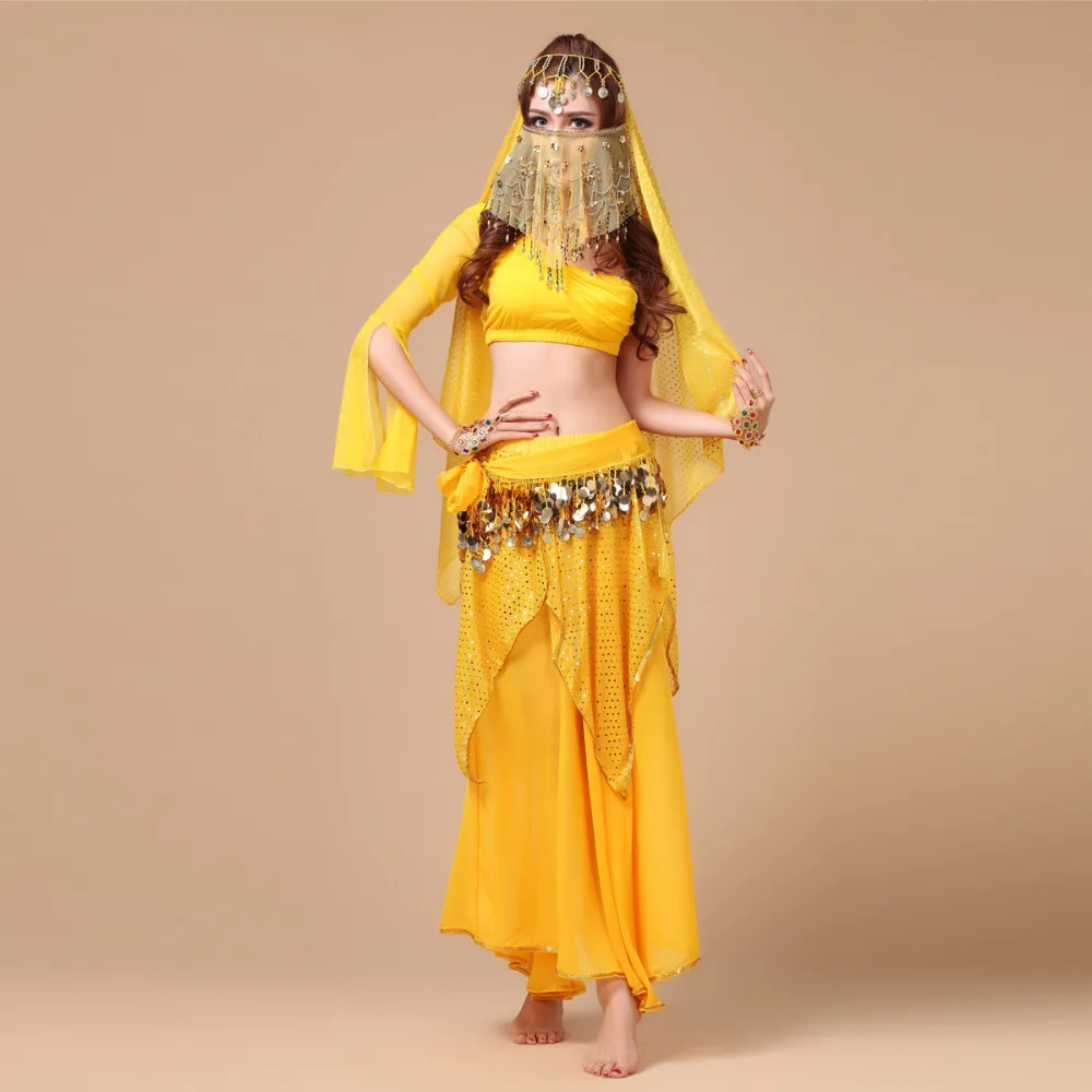 HOT SALE !! 2017 New Sexy Belly Dance Costume Set 5pcs (Top+Skirt+Belt+Headwear+Veil) Bollywood/Indian Dance Costumes Dancewear
HOT SALE !! 2017 New Sexy Belly Dance Costume Set 5pcs (Top+Skirt+Belt+Headwear+Veil) Bollywood/Indian Dance Costumes Dancewear