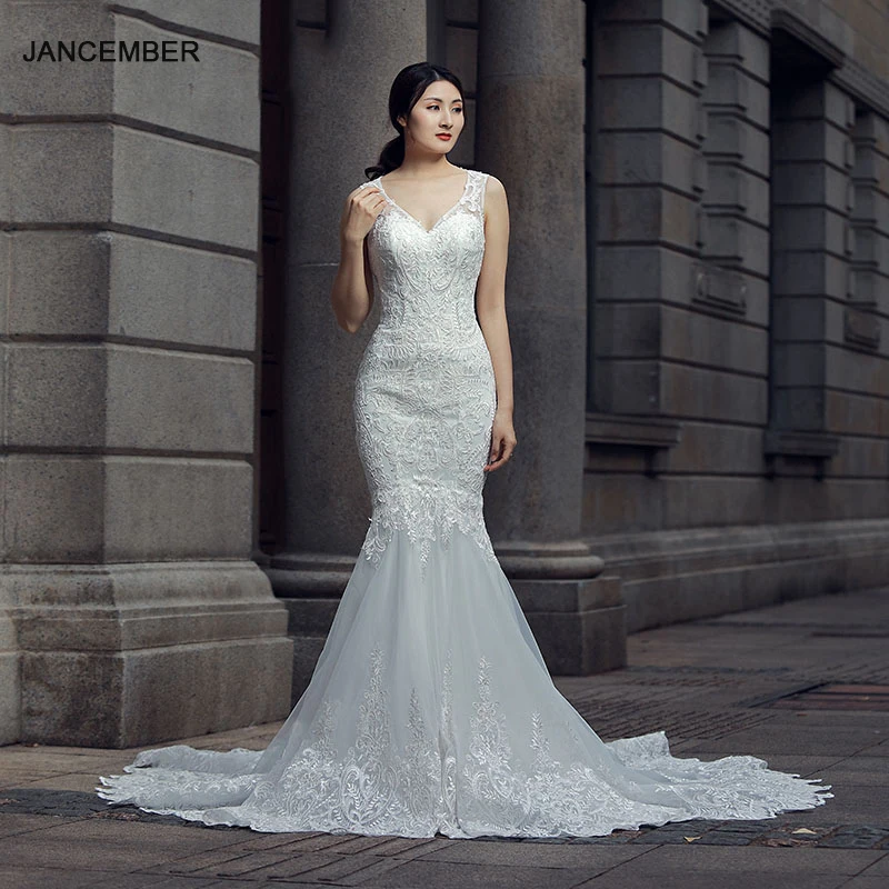J66582 jancember ruffles wedding dress mermaid lace v-neck sleeveless appliques sexy cheap bride dress vesrido de noiva sirena
J66582 jancember ruffles wedding dress mermaid lace v-neck sleeveless appliques sexy cheap bride dress vesrido de noiva sirena
