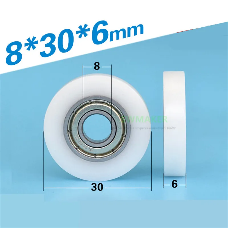 1pcs 8*30*6mm wrapped 698 bearing pulley, plain plastic passive guide wheel/Peilin wheel/POM roller pulley
1pcs 8*30*6mm wrapped 698 bearing pulley, plain plastic passive guide wheel/Peilin wheel/POM roller pulley