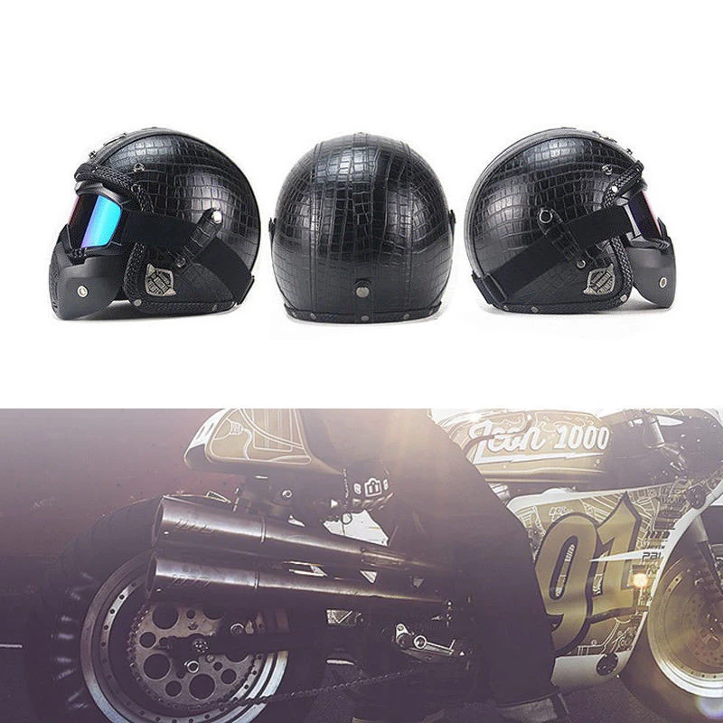 For Motorcycle Helmets 3/4 Open Helmet PU Leather + Goggle Mask Vintage Style XLL
For Motorcycle Helmets 3/4 Open Helmet PU Leather + Goggle Mask Vintage Style XLL