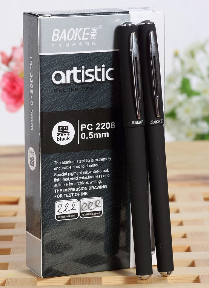 12pcs/lot premium waterproof pigment ink 0.5mm gel pen vivid color fadeless suitable for archives writing Baoke PC2208
12pcs/lot premium waterproof pigment ink 0.5mm gel pen vivid color fadeless suitable for archives writing Baoke PC2208