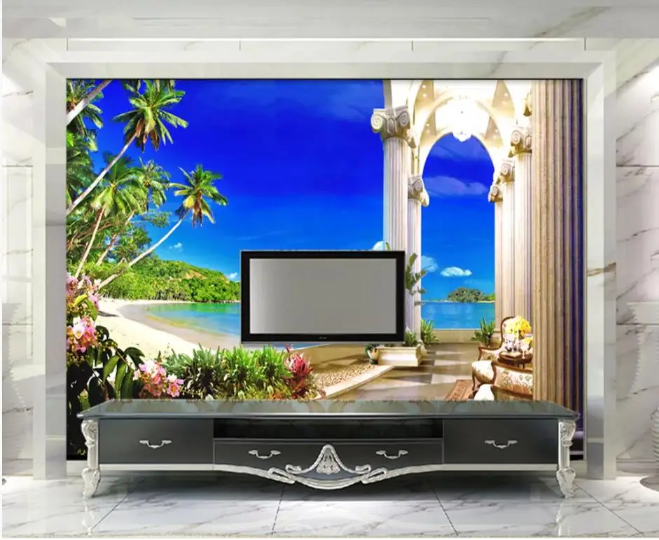 Custom Any Size Mural Wallpaper European-style balcony sea view beach space expansion 3D background wall
Custom Any Size Mural Wallpaper European-style balcony sea view beach space expansion 3D background wall