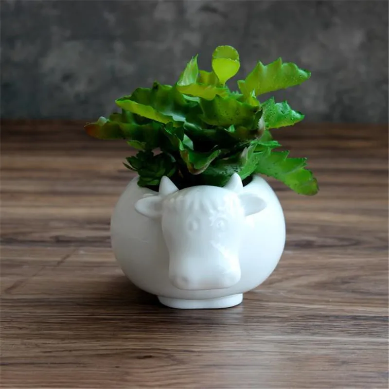 Cute Animal Cow Ceramic Flowerpot Small Flower Pot Table Desktop Green Planters Small Succulents Bonsai Pots Home Decoration
Cute Animal Cow Ceramic Flowerpot Small Flower Pot Table Desktop Green Planters Small Succulents Bonsai Pots Home Decoration