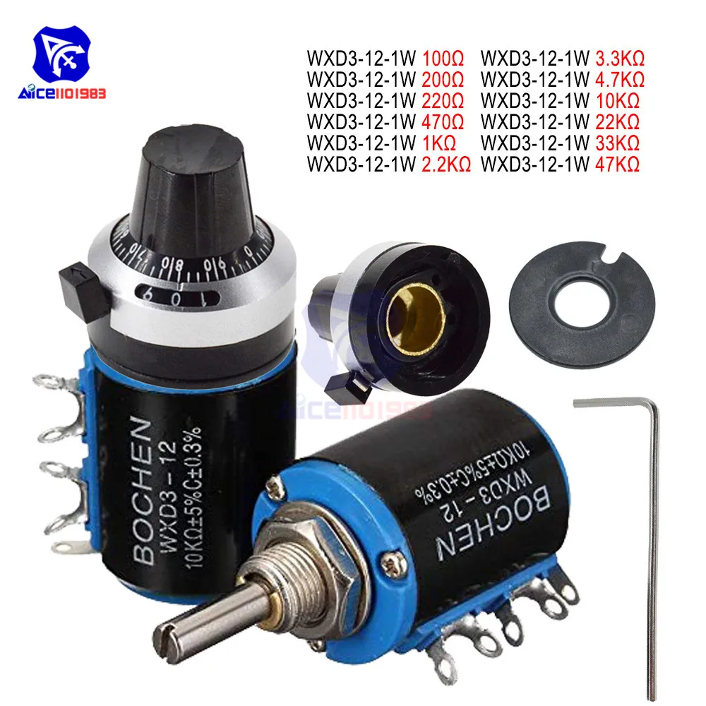 WXD3-13-2W потенциометр с проволочной обмоткой 100R 470R 1 K 4,7 K 10 K 22 K 47 K 100KΩ Ом многоповоротный прецизионный линейный потенциометр
WXD3-13-2W потенциометр с проволочной обмоткой 100R 470R 1 K 4,7 K 10 K 22 K 47 K 100KΩ Ом многоповоротный прецизионный линейный потенциометр