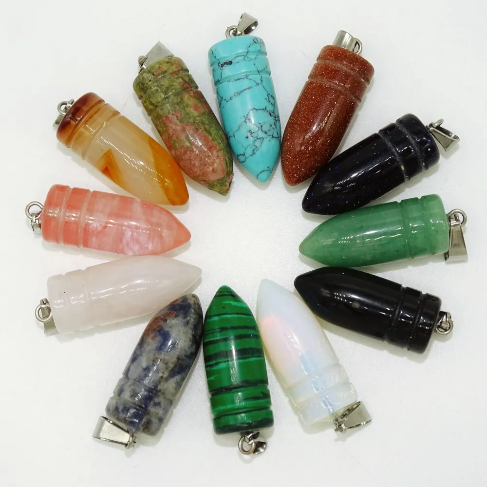 Colorful Natural gemstone bullet Crystal Pendant Quartz turqoise Stone drops Findings Wholesales Fashion Women Girls Jewelry
Colorful Natural gemstone bullet Crystal Pendant Quartz turqoise Stone drops Findings Wholesales Fashion Women Girls Jewelry