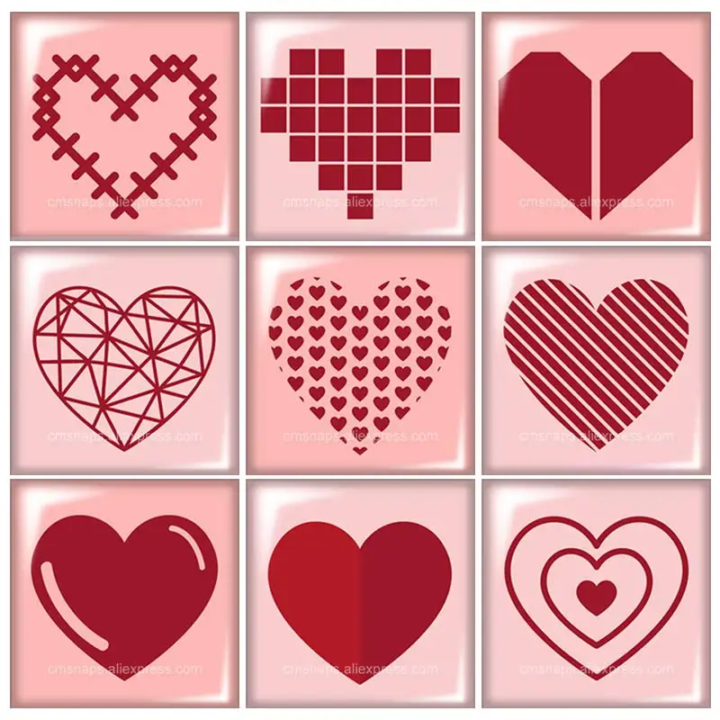 Love hearts Valentine's Day 12mm/20mm/25mm/30mm Square glass cabochon flat back DIY Jewelry Findings Components
Love hearts Valentine's Day 12mm/20mm/25mm/30mm Square glass cabochon flat back DIY Jewelry Findings Components