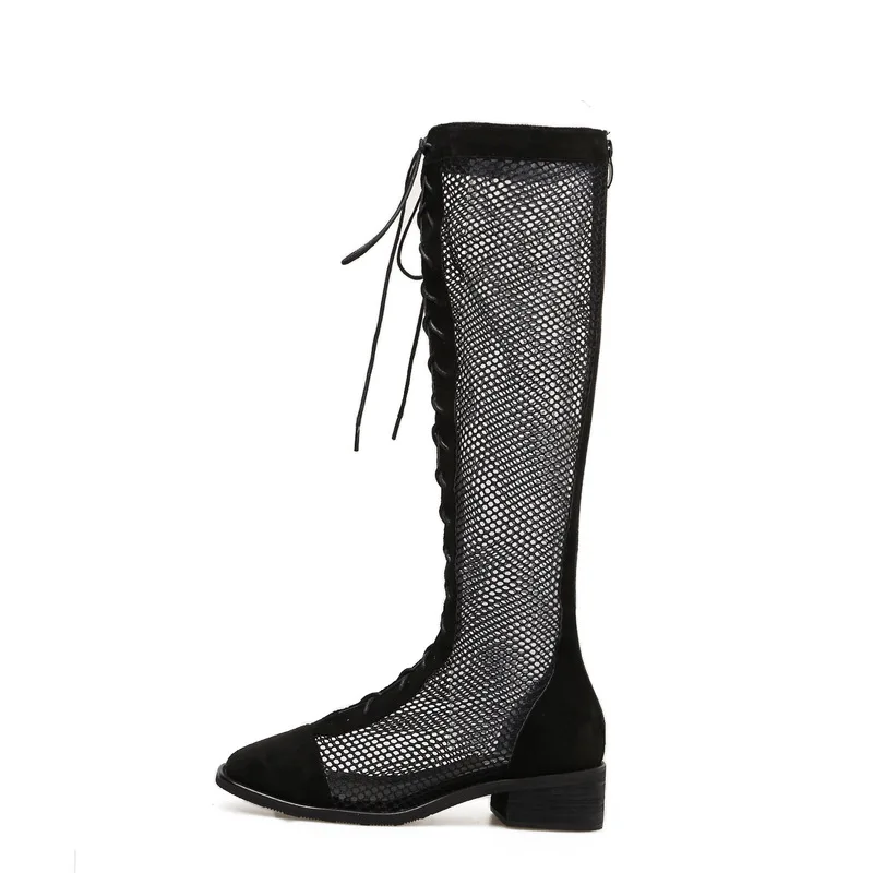 Summer Women Ankle Strap Sandals High tube Mesh Lace Up Square heel 4CM High Heels Sandals Women Shoes Sexy Pumps
Summer Women Ankle Strap Sandals High tube Mesh Lace Up Square heel 4CM High Heels Sandals Women Shoes Sexy Pumps