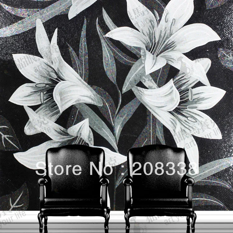 Lily Flowers Glass Mosaic Tile Modern Art Wall Mural, sofa background wall entranceway bathroom,wall pictures,wall decor
Lily Flowers Glass Mosaic Tile Modern Art Wall Mural, sofa background wall entranceway bathroom,wall pictures,wall decor