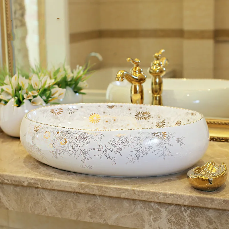 China Painting white Ceramic Painting Art Lavabo Bathroom Vessel Sinks oval counter top wash basin
China Painting white Ceramic Painting Art Lavabo Bathroom Vessel Sinks oval counter top wash basin