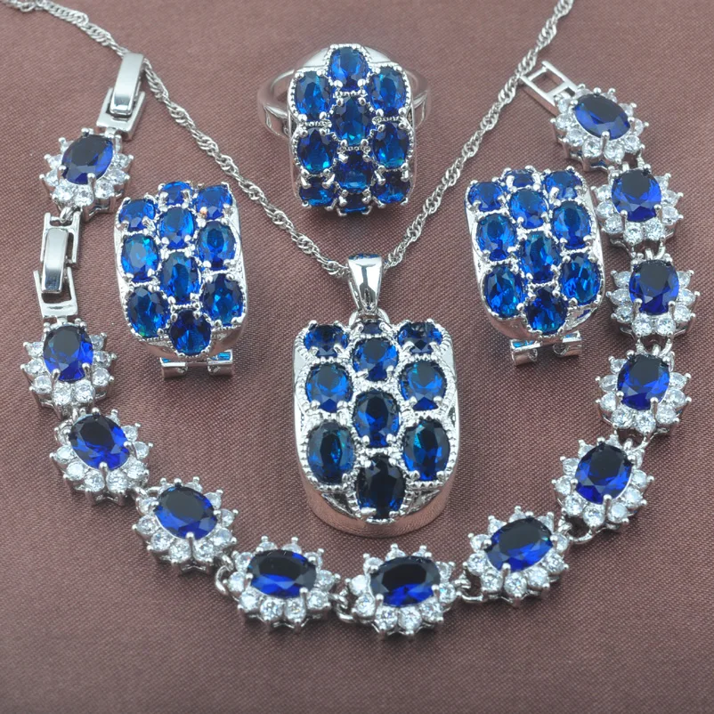 Unique Blue Zirconia Jewelry Set 925 Silver Women's Bridal jewelry Sets Bracelet Necklace Pendant Earrings Ring YZ0520
Unique Blue Zirconia Jewelry Set 925 Silver Women's Bridal jewelry Sets Bracelet Necklace Pendant Earrings Ring YZ0520