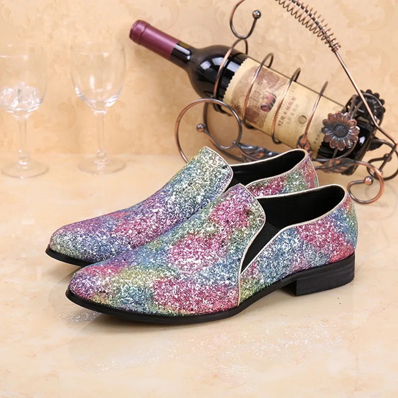 High Quality Men's Slip On Sequined Loafers Men's Casual Shoes Glitter Flats Candy Colors Leather Mens Dress Wedding Shoes
High Quality Men's Slip On Sequined Loafers Men's Casual Shoes Glitter Flats Candy Colors Leather Mens Dress Wedding Shoes