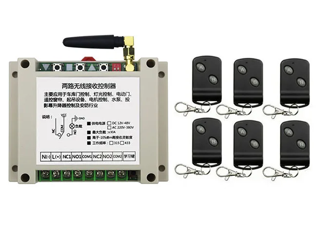DC12V 24V 36V 48V 10A 2CH RF Wireless Remote Control Switch Transmitter with Two-button Receiver for Appliances Gate Garage Door
DC12V 24V 36V 48V 10A 2CH RF Wireless Remote Control Switch Transmitter with Two-button Receiver for Appliances Gate Garage Door