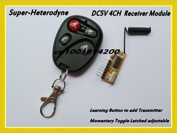 Superheterodyne Module DC5V 4CH Receiver Module Voh high level 315/433 Learning Code RF Receiver Module Mini Size 4CH Input DC5V
Superheterodyne Module DC5V 4CH Receiver Module Voh high level 315/433 Learning Code RF Receiver Module Mini Size 4CH Input DC5V