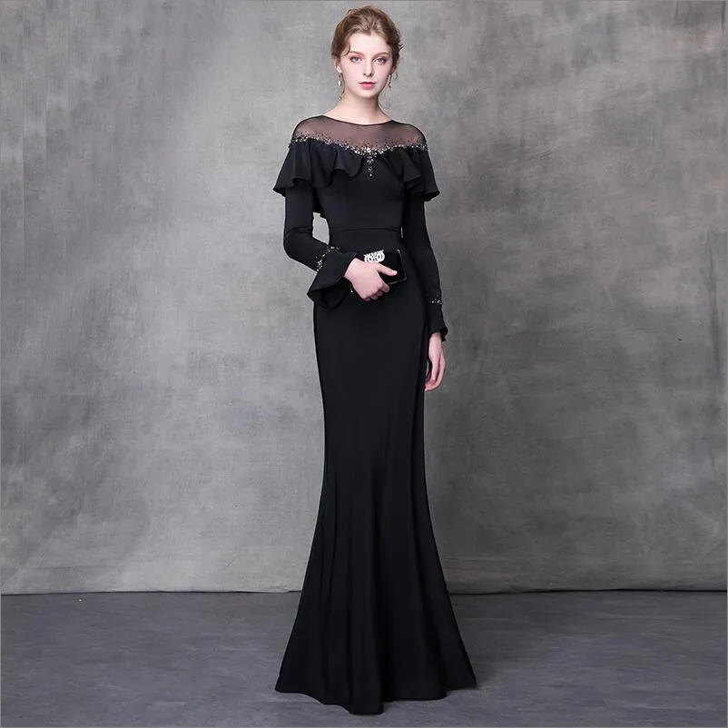 YNQNFS IED06 Scoop Ruffles Beaded Sexy Mermaid Elegant Black Evening Dress Long Sleeves فساتين حفلة موسيقية
YNQNFS IED06 Scoop Ruffles Beaded Sexy Mermaid Elegant Black Evening Dress Long Sleeves فساتين حفلة موسيقية
