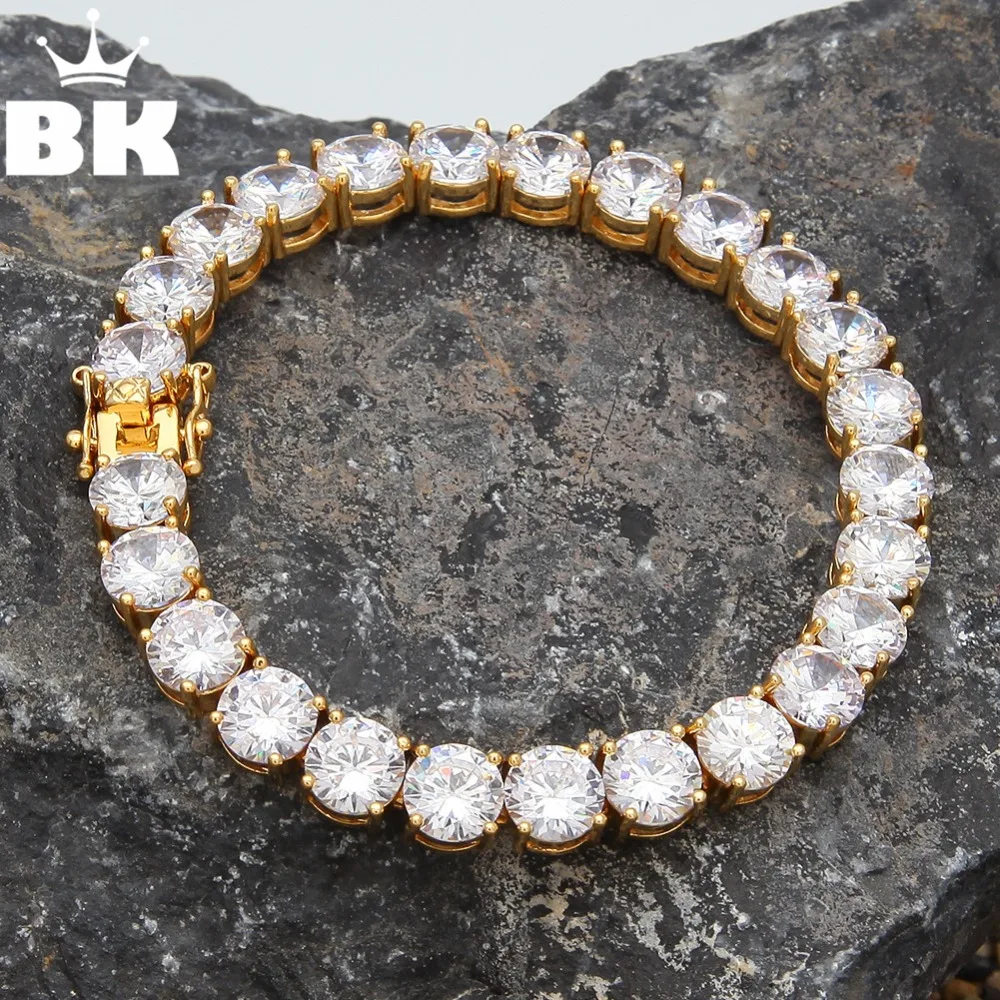 THE BLING KING 1 Row Round Cut CZ 8mm Tennis Bracelet Gold Silver Color 7inch/8inch Copper Cubic Zirconia Mens Hip Hop Jewelry
THE BLING KING 1 Row Round Cut CZ 8mm Tennis Bracelet Gold Silver Color 7inch/8inch Copper Cubic Zirconia Mens Hip Hop Jewelry