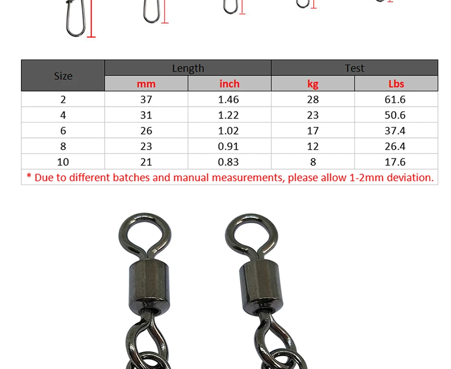 Conectores giratorios para diferentes tallas
