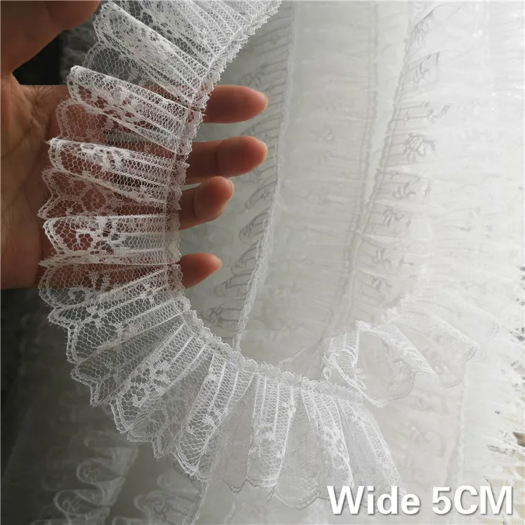 5CM Wide White Black Tulle 3D Cord Lace Dress Guipure Pleated Chiffon Fabric Trims Embroidery Ribbon For Sewing Embellishments
5CM Wide White Black Tulle 3D Cord Lace Dress Guipure Pleated Chiffon Fabric Trims Embroidery Ribbon For Sewing Embellishments