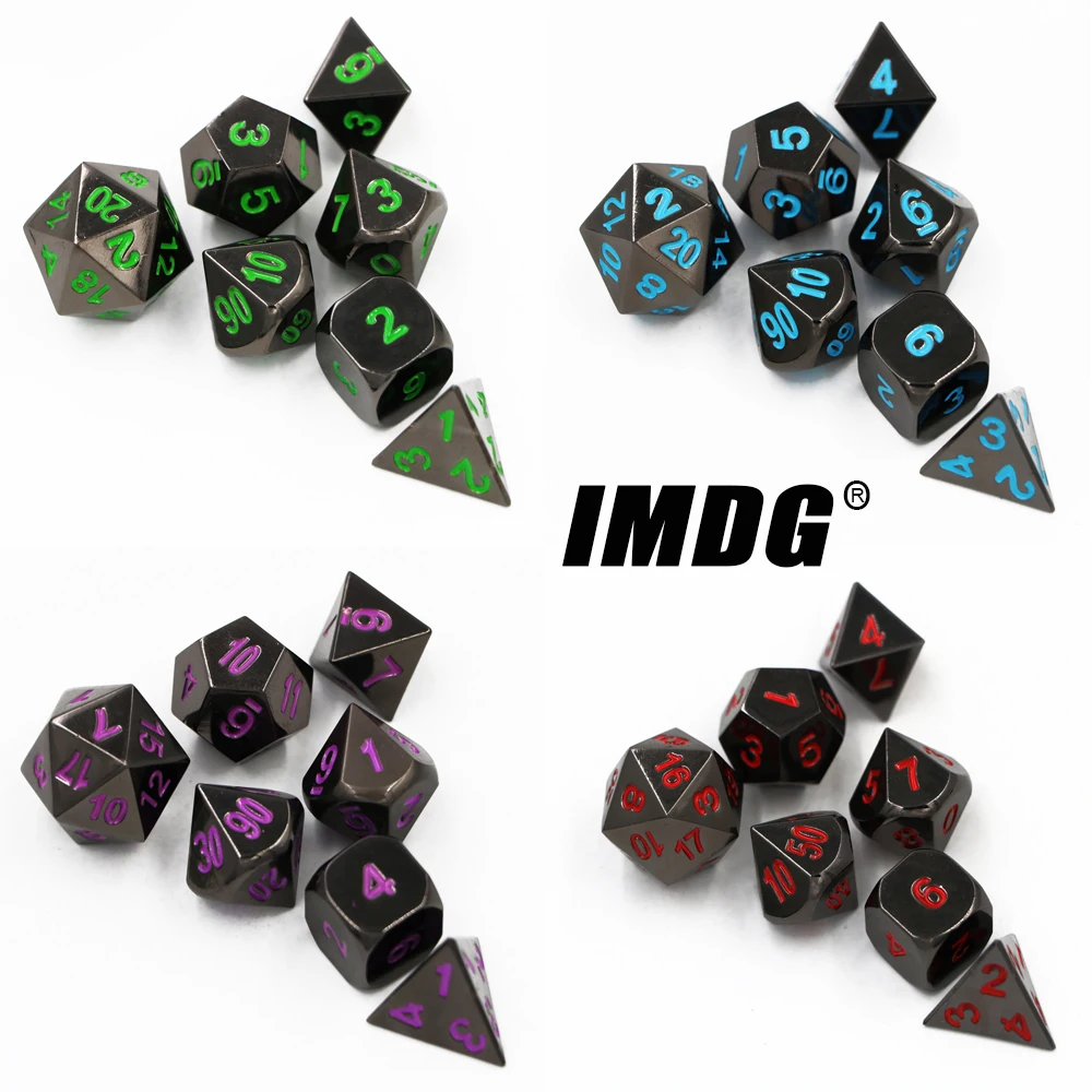 IMDG, 7 шт./компл., креативные кости для ролевых игр, многогранные металлические кости, черный никель, цифровые игровые кости
IMDG, 7 шт./компл., креативные кости для ролевых игр, многогранные металлические кости, черный никель, цифровые игровые кости