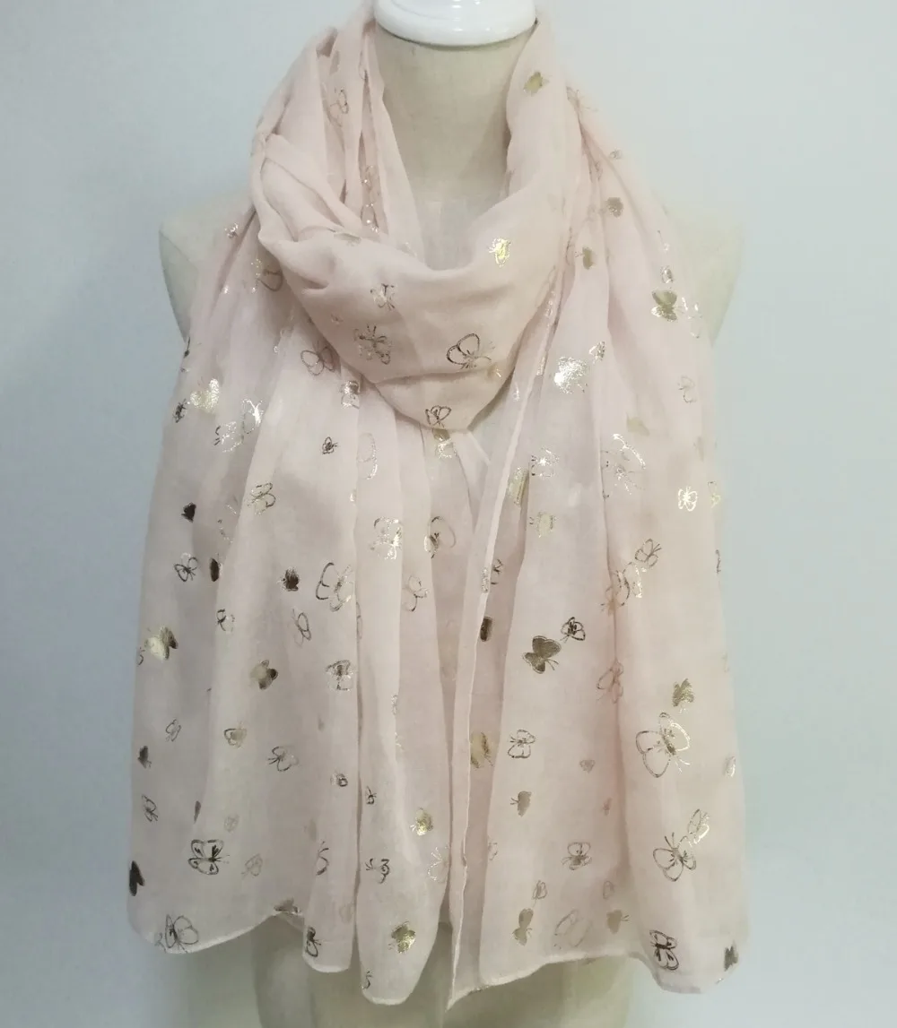2017 Fashion Butterfly Rose gold Foil Scarves Shawls Long Animal Wrap Lady Hijab Muffler 2 Color Free Shipping
2017 Fashion Butterfly Rose gold Foil Scarves Shawls Long Animal Wrap Lady Hijab Muffler 2 Color Free Shipping