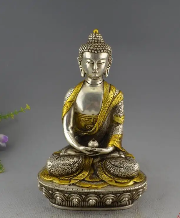 Collectible decorate Chinese white Copper Handmade carved Sakyamuni Statue
Collectible decorate Chinese white Copper Handmade carved Sakyamuni Statue